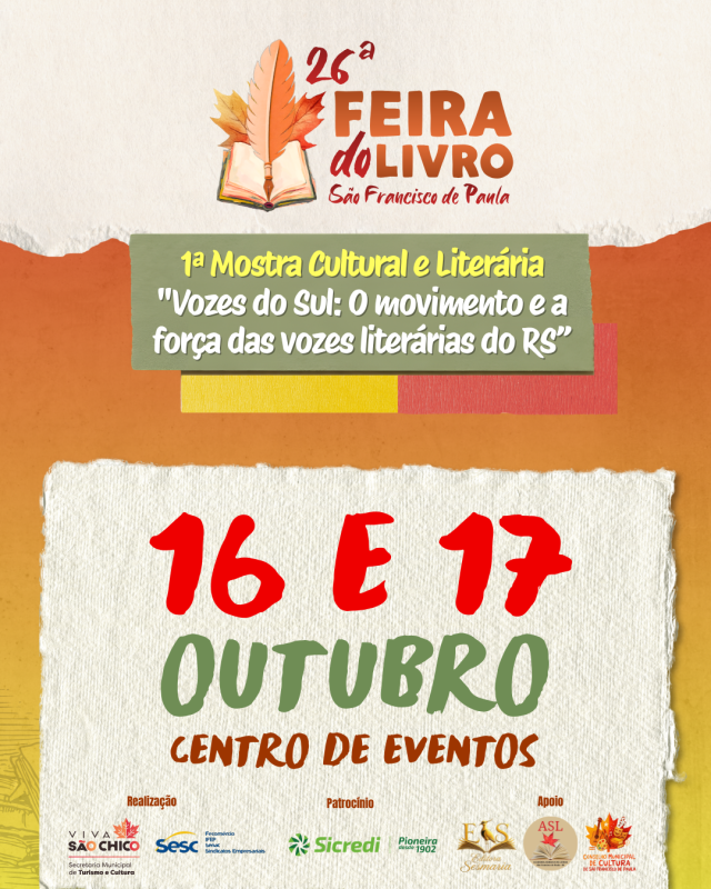 Feira do Livro de São Francisco de Paula terá primeira edição de Mostra Cultural e Literária