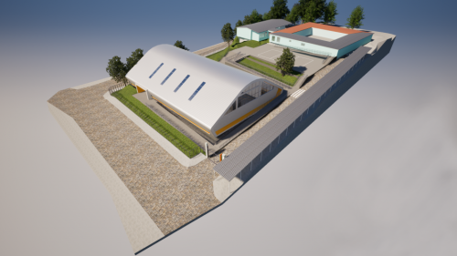 Projeção do ginásio da Escola Catarina Bridi
