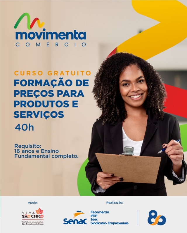 Prefeitura de São francisco de Paula abre inscrições para o curso gratuito de Formação de Preços para Produtos e Serviços