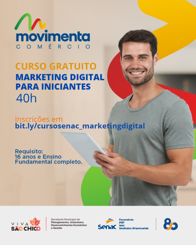 Prefeitura de São Francisco de Paula abre inscrições para o curso gratuito de Marketing Digital para Iniciantes